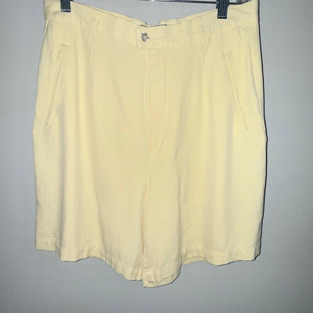 Tommy Bahama Silk Tailored Shorts Women 12 |‎ High Waist Cream Resort Vacation